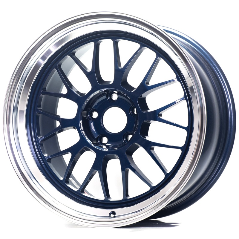 Volk Racing 21A – 18×10.5 / +22 / 5×120 – Mag Blue / Rim DC (BMW E9x M3 Fitment) *Set of 4*