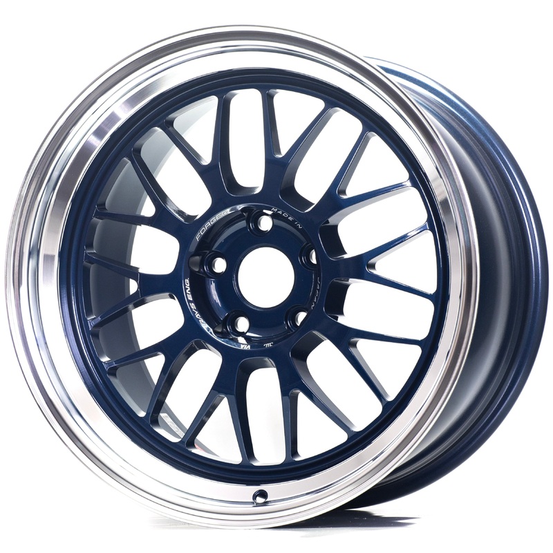 Volk Racing 21A – 18×9.5 +22 / 18×10.5 +22 / 5×120 – Mag Blue / Rim DC (BMW E9x M3 Fitment) *Set of 4*