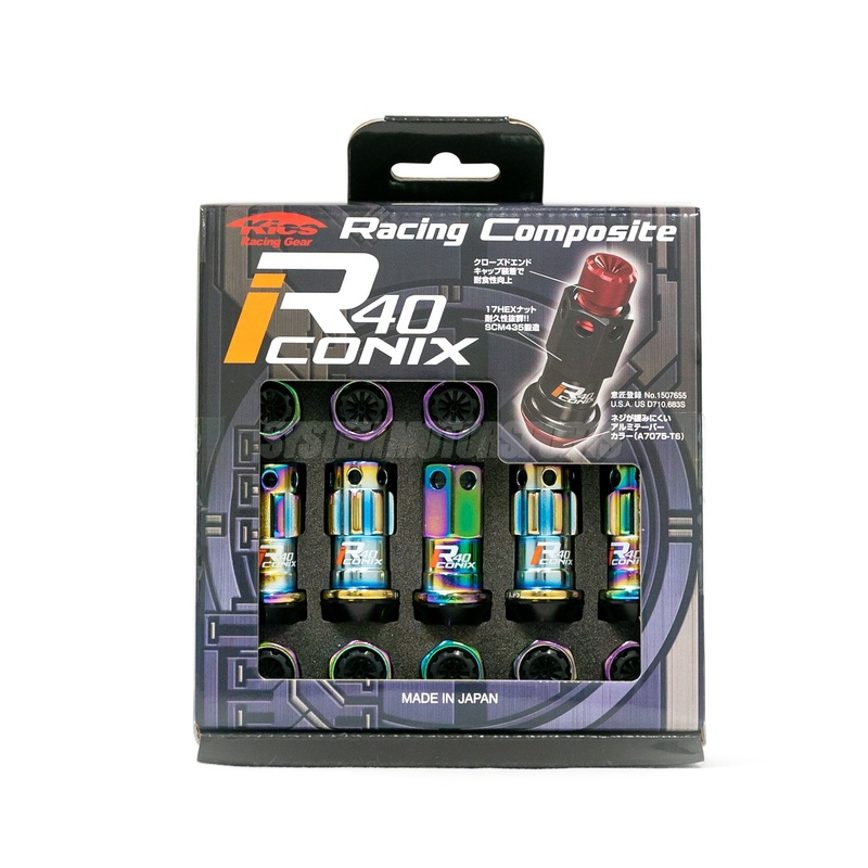 Project Kics R40 Iconix Lug Nuts & Locks – M12x1.5 / Neochrome Lug Nuts w/ Locks (16 + 4)