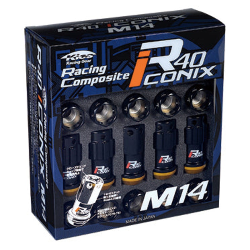 Project Kics R40 Iconix Lug Nuts & Locks – M14x1.5 / Black (No Caps)