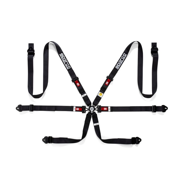 Sparco Harness – 6PT 2″ Steel PD Black