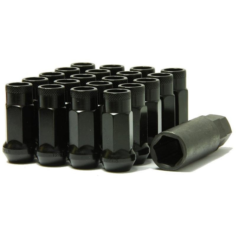 Muteki SR48 Lug Nuts (Open Ended) – M12 / Black 12×1.25 Lugnuts Only (20pc)