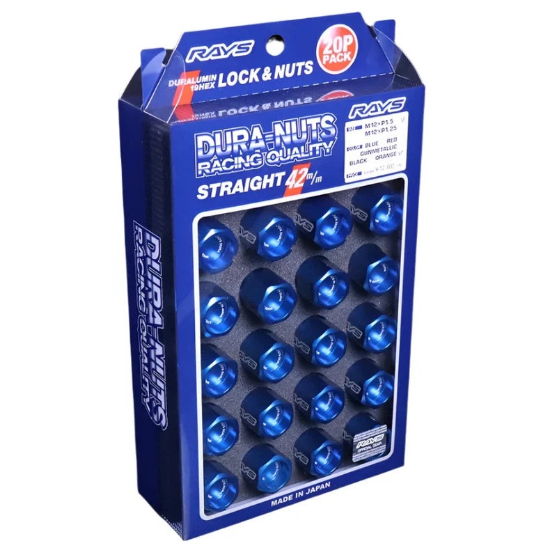 Rays Dura-Nut L42 Lug Nuts & Locks – 14×1.5 / Blue