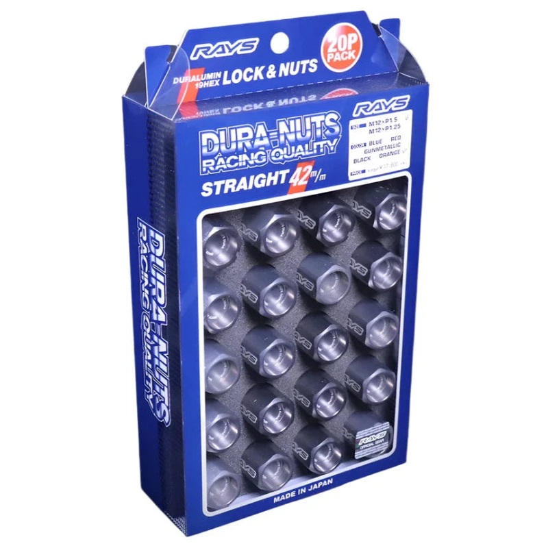 Rays Dura-Nut L42 Lug Nuts & Locks – 14×1.5 / Gunmetallic