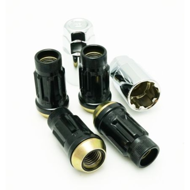 Muteki SR45-S Locks (Open Ended) – M12 12×1.50 Black Finish / Yellow Zinc Plated Washers