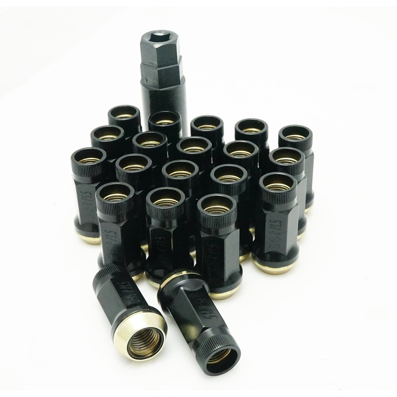 Muteki SR45R Lug Nuts (Open Ended) – M12 / Black 12×1.25 Black