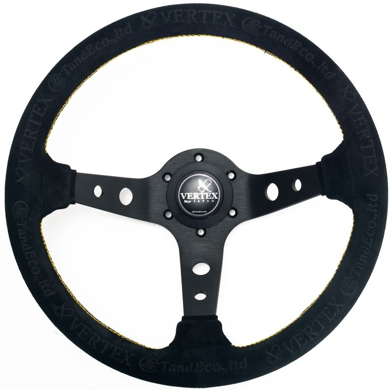 Vertex “King” Steering Wheel Black Suede – 330mm (STW-KING-SDE)