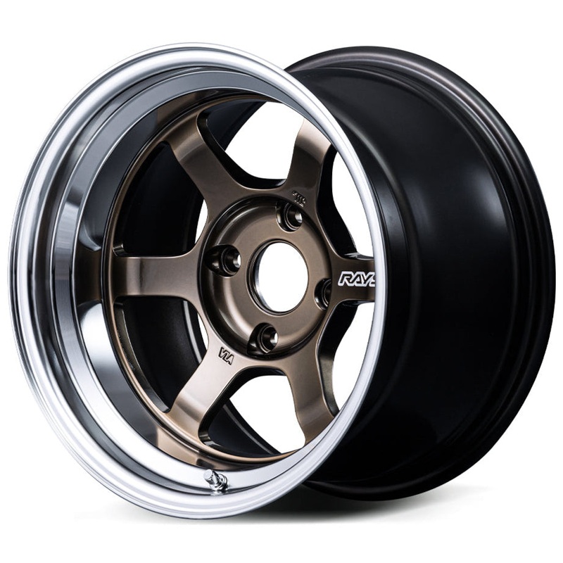 Volk Racing TE37V Spec-SR – 15×8 / +25 / 4×100 – Shining Bronze Metal / Rim FDMC *Set of 4*
