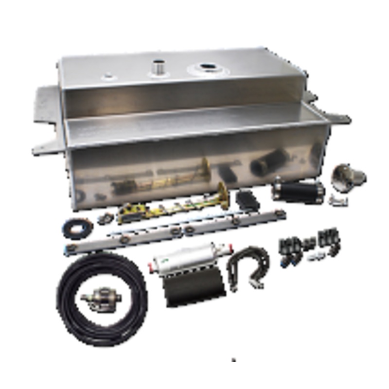 1953-56 Ford F-100 Truck Aluminum Fuel Gas Tank Kit for EFI Conversion, 19 Gallons Chrome Cap installed