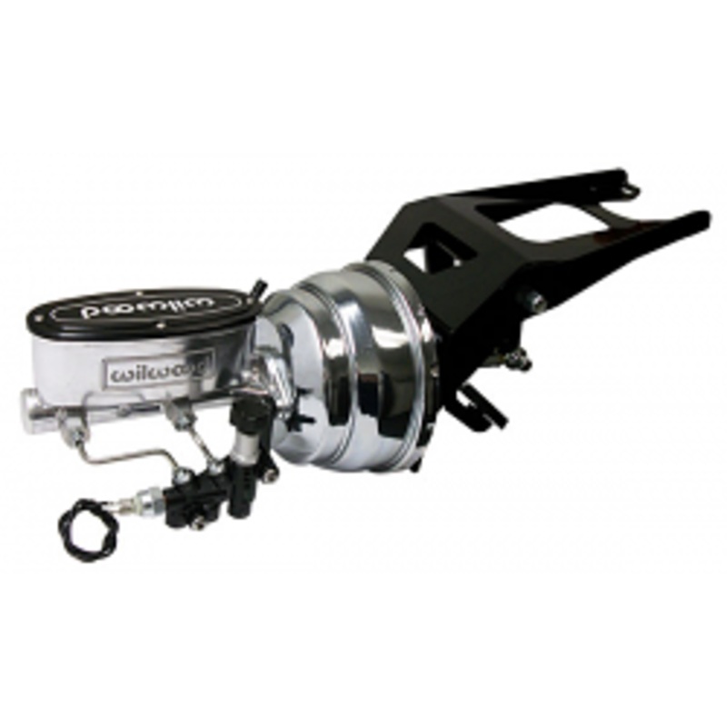 1953-56 Ford F100 Truck Chrome Power Brake Booster with Wilwood Master Cylinder, Firewall Mount