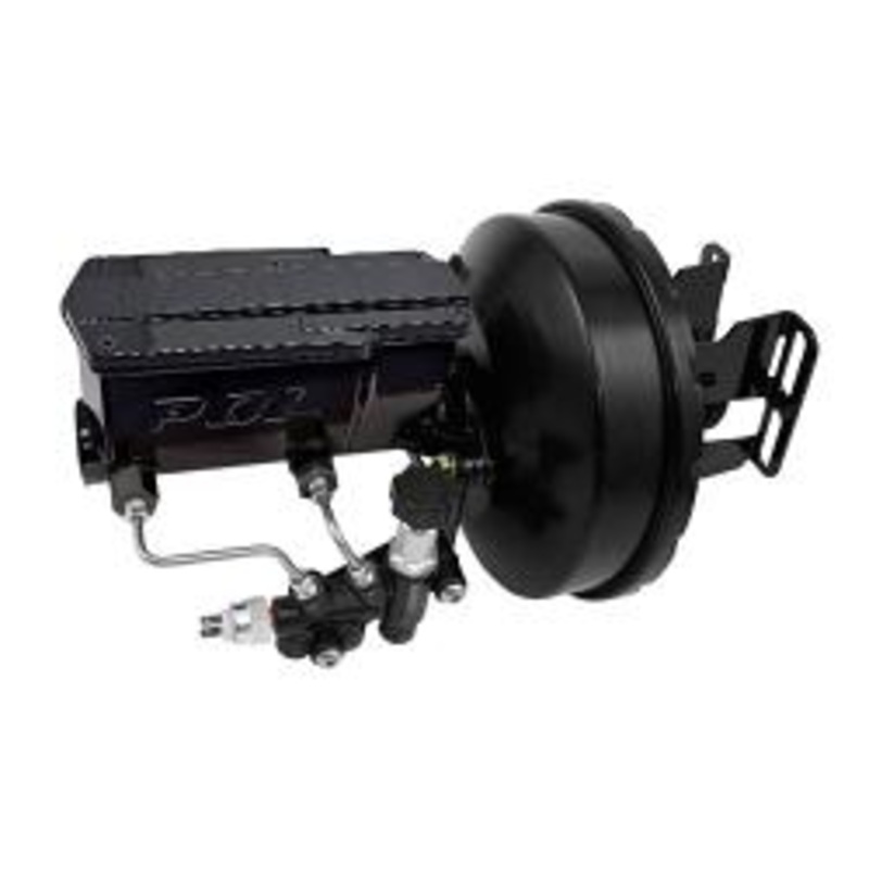 1955-57 Chevy Belair Black Out Power Brake Booster, POL or Wilwood Master Cylinder POL Master