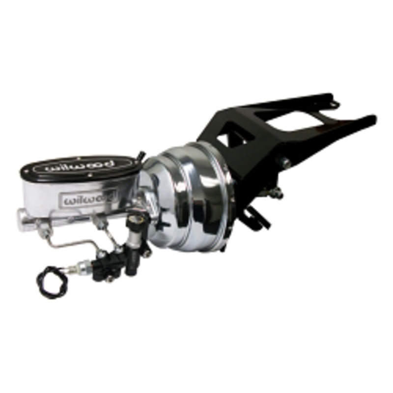 1955-59 Chevy, GMC Truck Chrome Power Brake Booster with Wilwood Master Cylinder, Firewall Mount