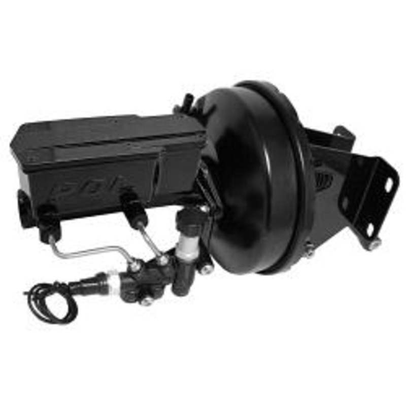 1974-86 Jeep CJ BlackOut Series Power Brake Booster Kit with POL or Wilwood Master Cylinder POL Master
