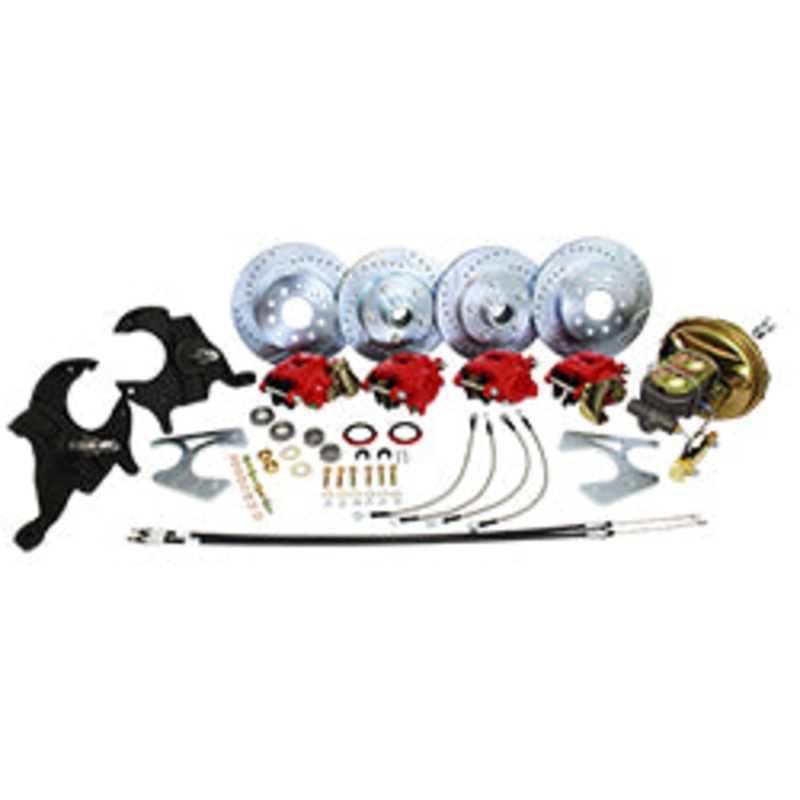 1964-66 Chevy Chevelle 4 Wheel Power Disc Brake Conversion Kit, 2″ Drop Spindles