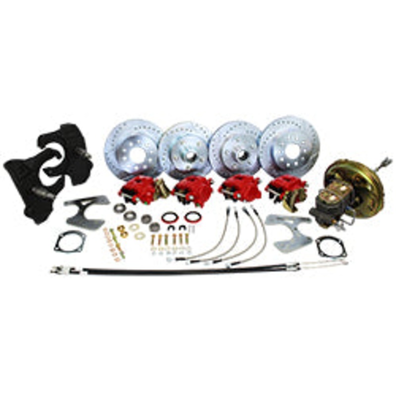 1966-70 Chevy Impala Front and Rear Power Disc Brake Conversion Kit, 2″ Drop Spindles