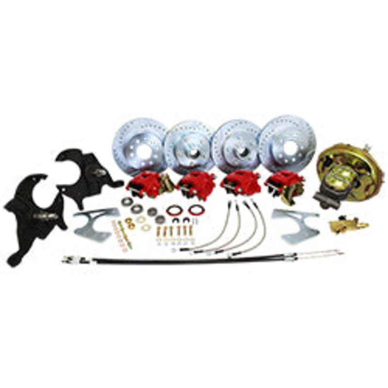 1967-72 Chevy Chevelle 4 Wheel Power Disc Brake Conversion Kit, 2″ Drop Spindles