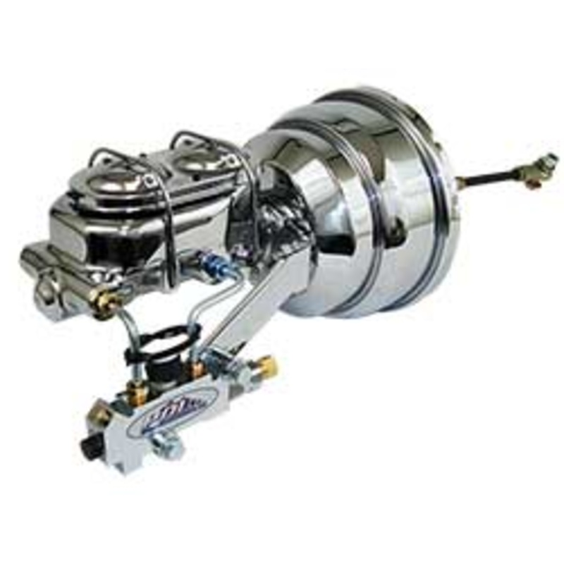 1955-57 Chevy Belair Power Brake Booster Kit, Chrome 4 wheel disc