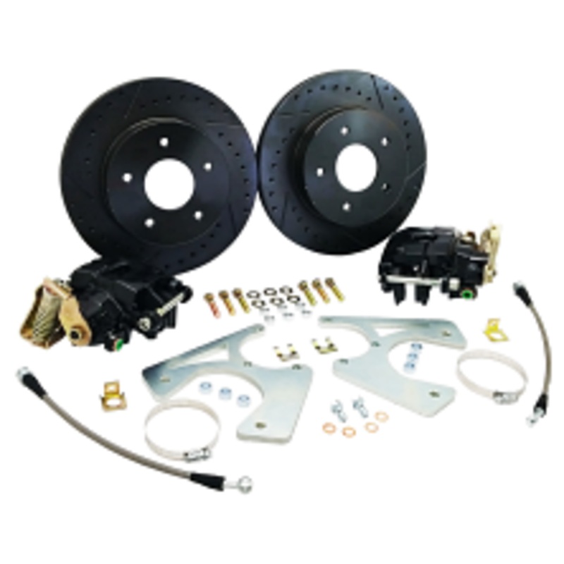 BlackOut Series Rear Disc Brake Conversion Kit, GM 10-12 Bolt Rearend, 11″ Rotors