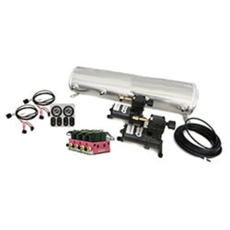 RideTech 30154700 – 4-Way Analog Ride Pro Big Red Compressor System, 5 Gallon