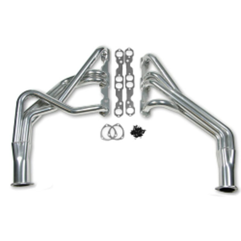 1955-57 Tri-Five Belair Hooker Long Tube Headers – SBC Painted Black
