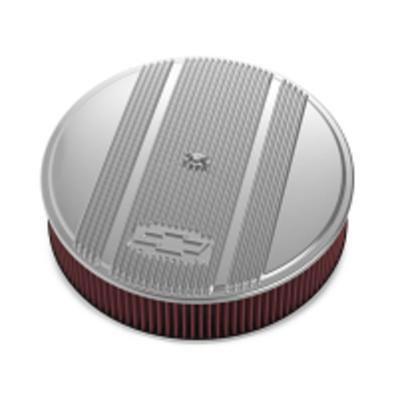 Holley Vintage Series GM Licensed 14″ Finned Air Cleaner Assembly Satin Black