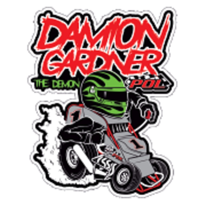 POL-Performance Online / Damion Gardner Sprint Car Cartoon Decal