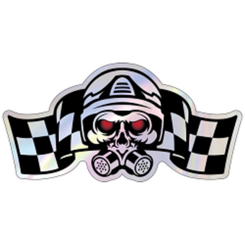 POL, Performance Online Die Cut Hologram Skull Sticker
