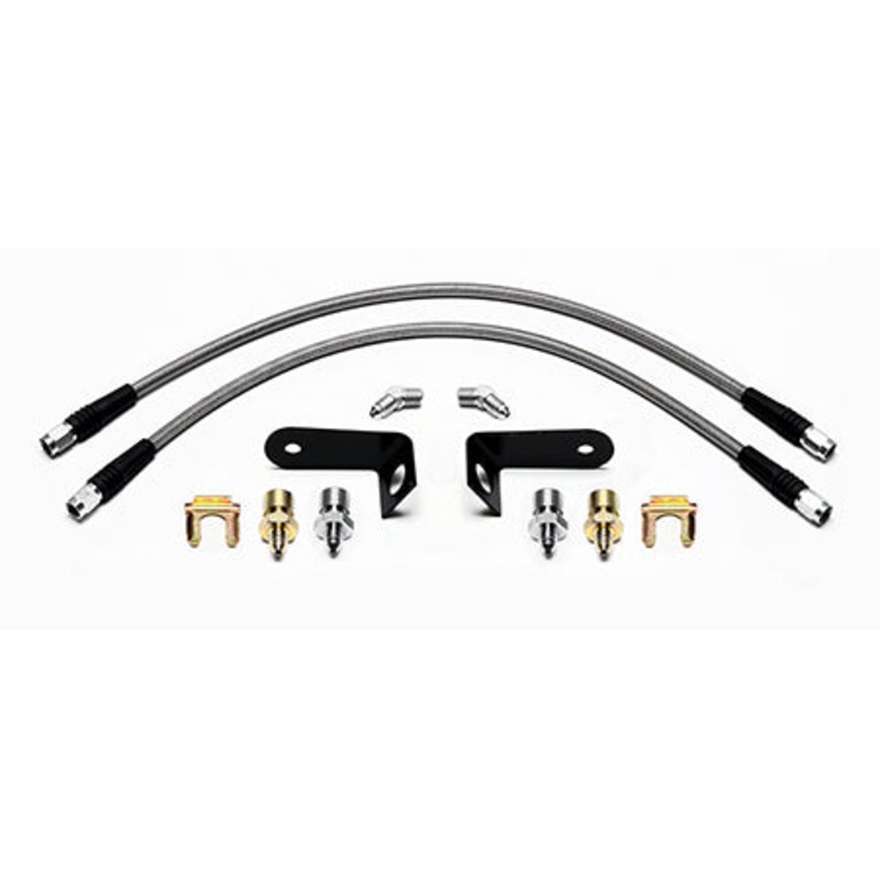 Wilwood – Disc Brake Hose Kit, Front, Braided Stainless Wilwood Calipers, 70-73 Ford Mustang