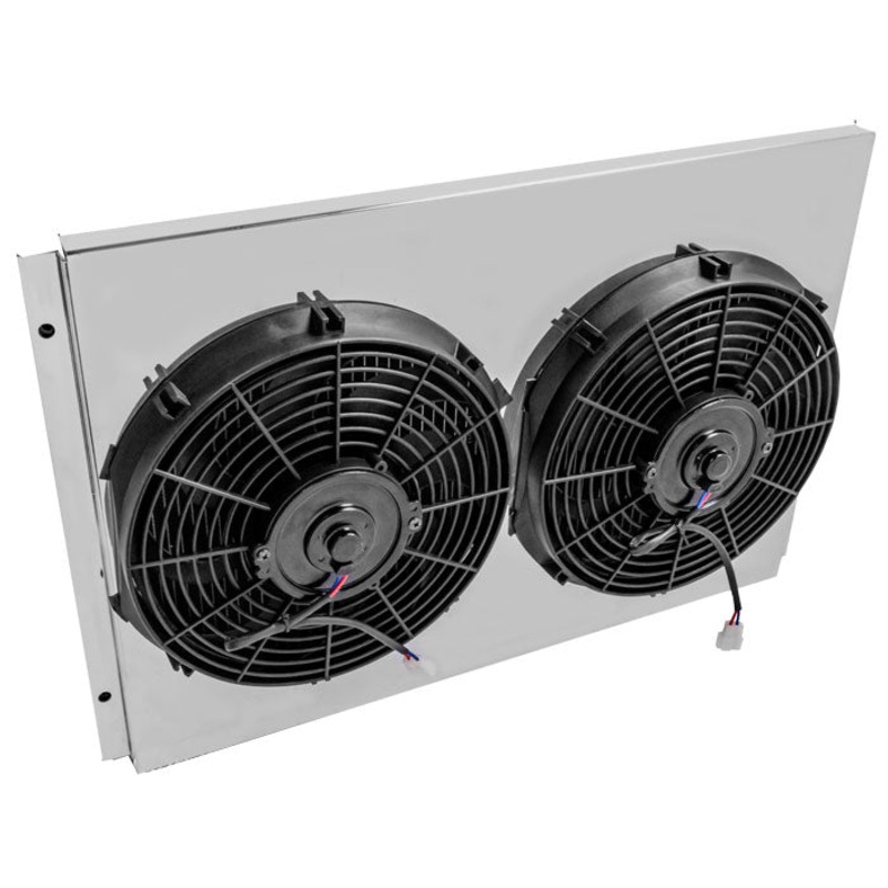 1955-57 Chevy Belair Electric Fan and Shroud Kit, Dual 10″ Fans