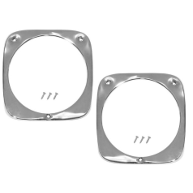 1964-66 Chevy Truck Headlight Bezel Set, Chrome