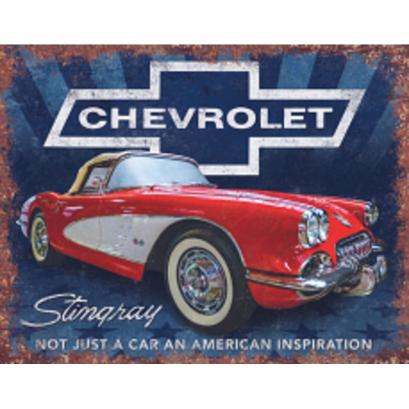 Chevy Stingray Corvette Inspiration Metal Sign