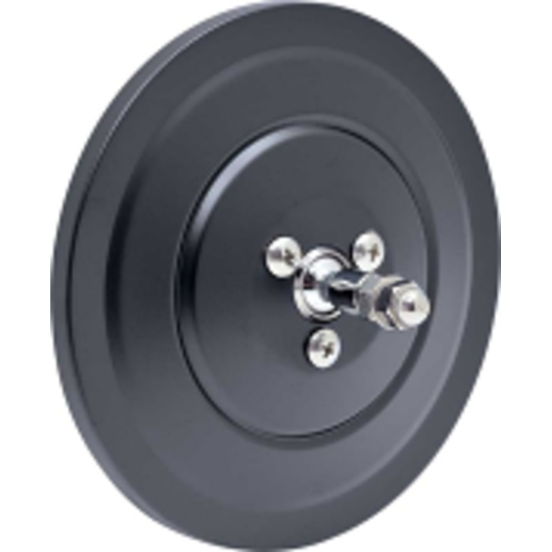 1947-72 Chevrolet & GMC Truck Exterior Mirror Head, 5″ Round, Ribbed, Black.  Each.