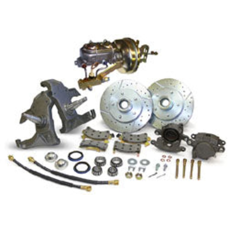 1955-57 Chevy Belair Power Disc Brake Conversion Kit, 2″ Drop Spindles