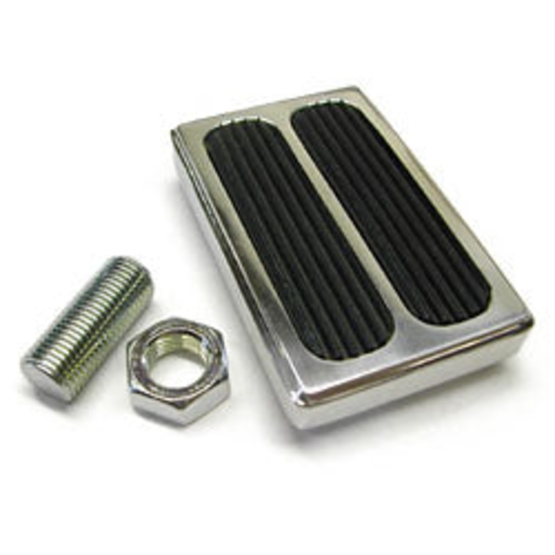 Brake Pedal, Polished Aluminum, 2 Inserts, Universal