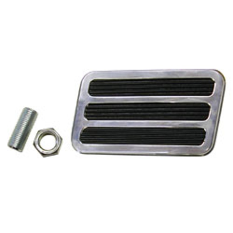 Brake Pedal, Polished Aluminum, 3 Inserts, Universal