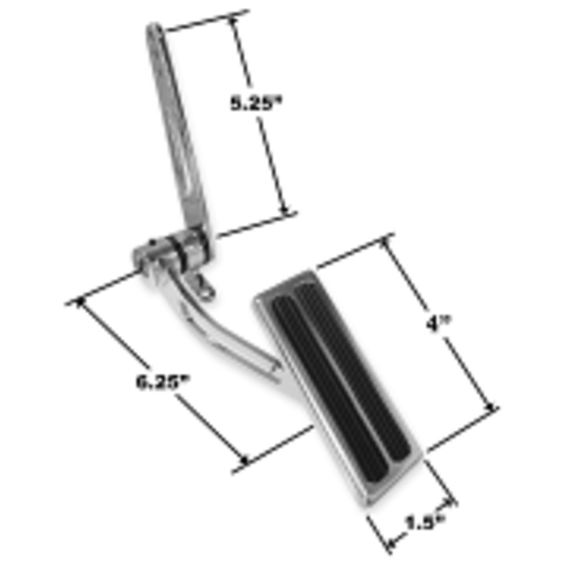 Gas Pedal, Chrome with Vertical Inserts