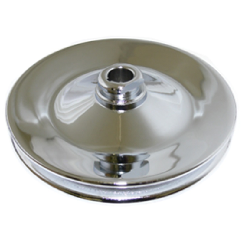 GM POWER STEERING PUMP PULLEY, CHROME SINGLE GROOVE POL8948