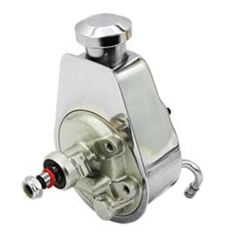 Saginaw Power Steering Pump, Chrome with Billet Cap