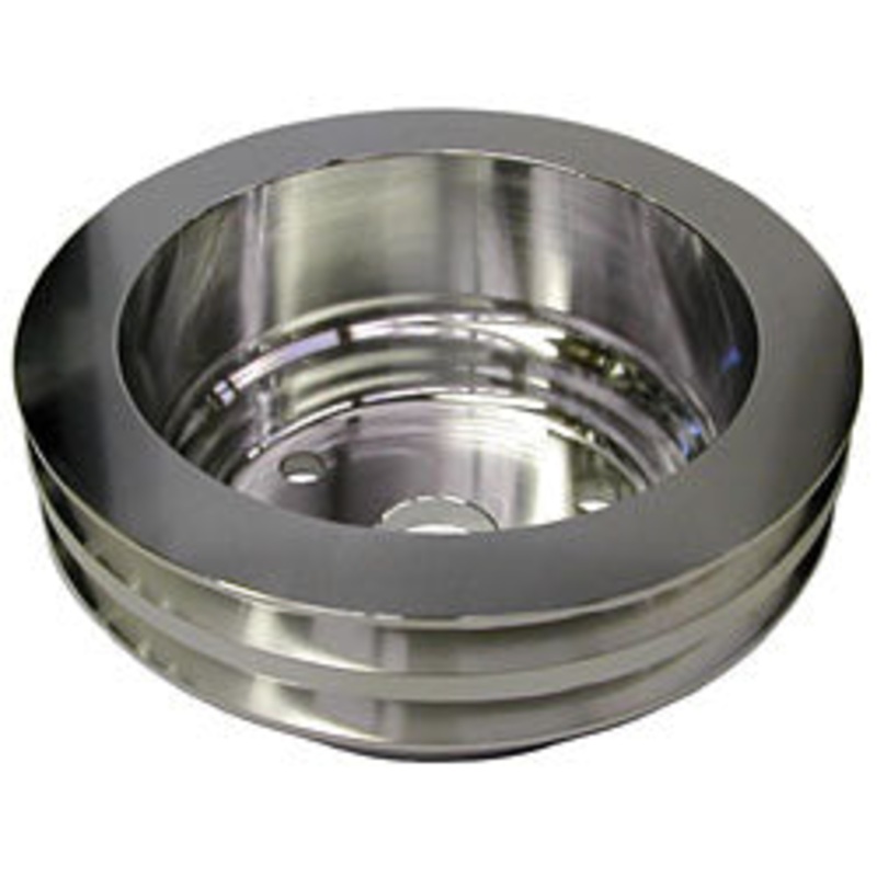 Small Block Chevy Crankshaft Pulley with Long Water Pump, Aluminum 2 & 3 Groove Triple Groove (POL4449)