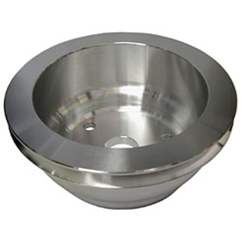 SMALL BLOCK CHEVY LWP CRANKSHAFT PULLEY, ALUMINUM SINGLE GROOVE