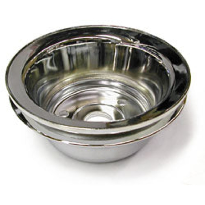 SMALL BLOCK CHEVY LWP CRANKSHAFT PULLEY, CHROME SINGLE GROOVE