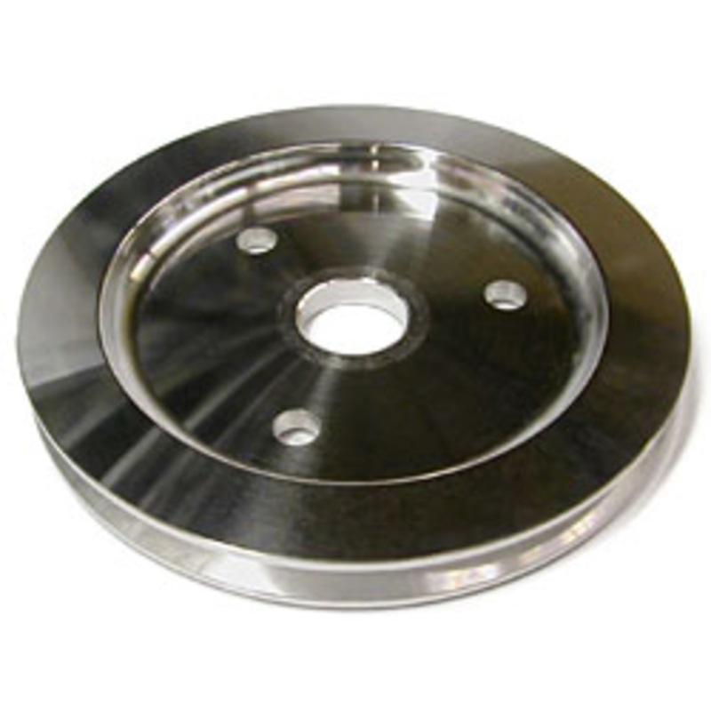 SMALL BLOCK CHEVY SWP CRANKSHAFT PULLEY, ALUMINUM SINGLE GROOVE