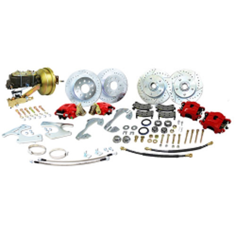 1955-57 Chevy Belair Power Disc Brake Conversion Kit, Front and Rear, Stock Spindle