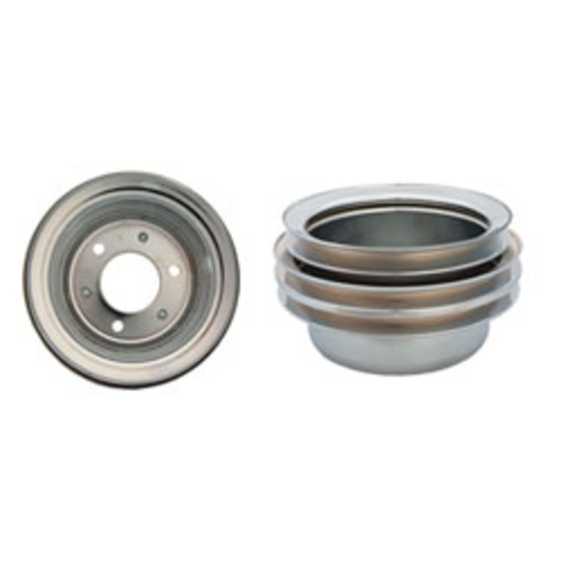 Crankshaft Pulley, Chrome 3 Groove Small Block Ford