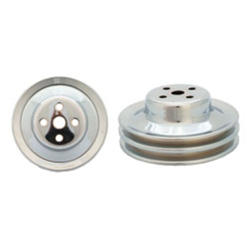 Ford 289 Water Pump Pulley, 2 Groove, Chrome