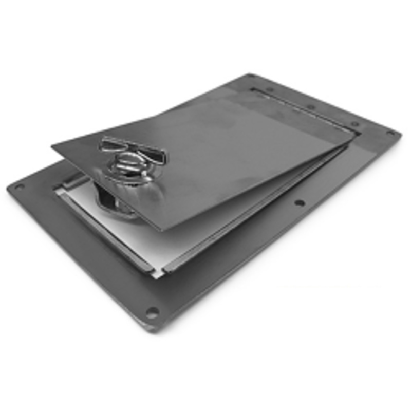 Fuel Tank and Master Cylinder Access Door, Stainless Steel, Brushed, Rectangular Specify Latch