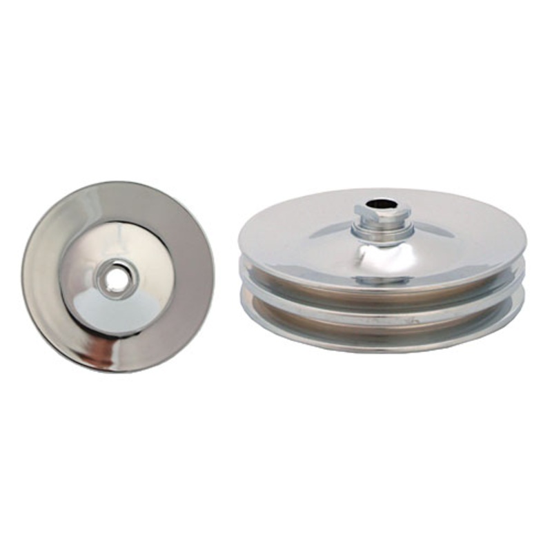 GM Power Steering Pump Pulley, Chrome 2 Groove