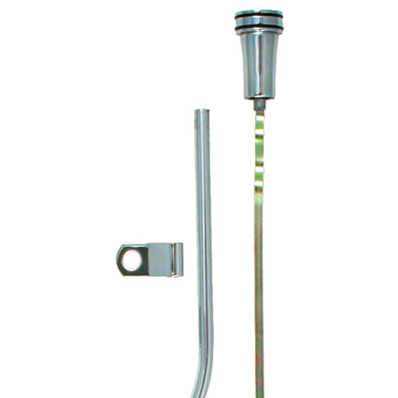 Oil Dipstick, Chrome with Billet Knob, SB Ford