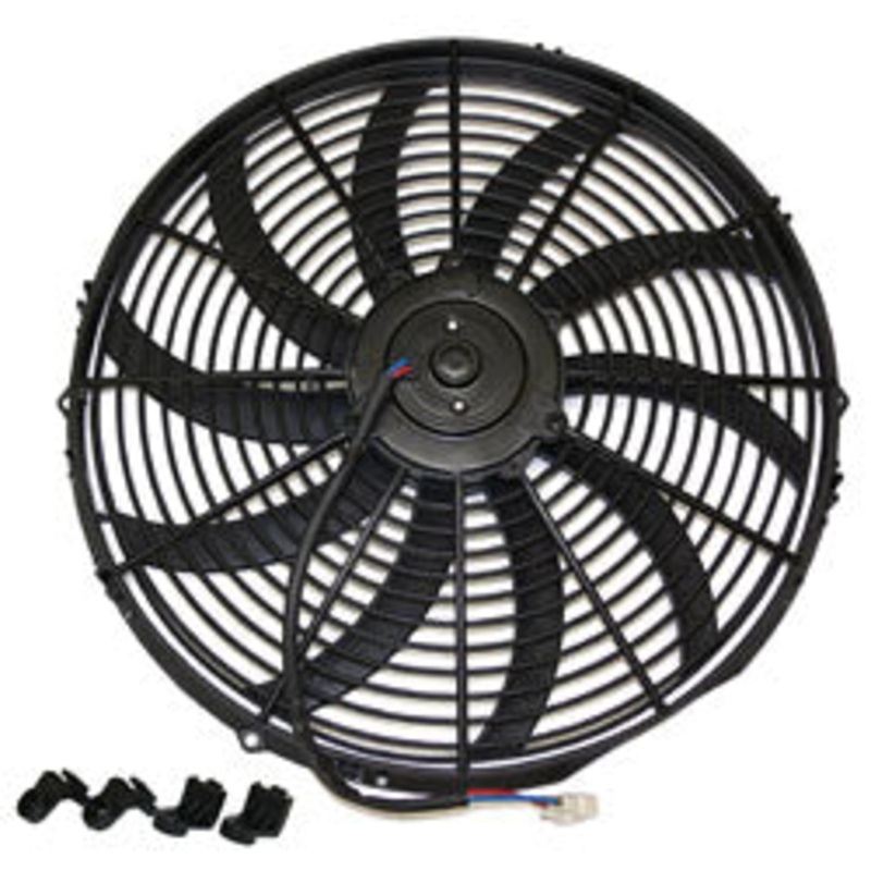 Electric Fan, 16″ Universal Super Thin Electric Cooling Fan, Reversible Black, 12 Volt