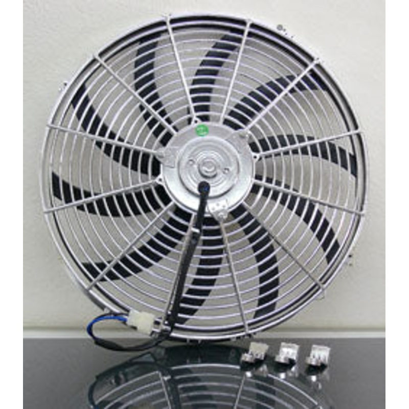Electric Fan, 16″ Universal Super Thin Electric Cooling Fan, Reversible Chrome, 12 Volt